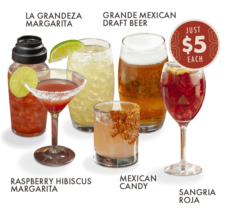 Various Happy Hour beverages